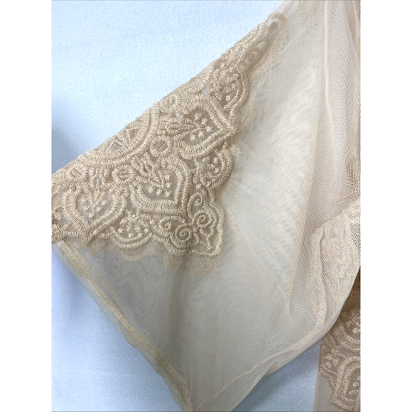 Luna‎ Moon Sheer Duster Womens Small Embroidered Open Front Festival Fairy Sheer - Picture 4 of 10